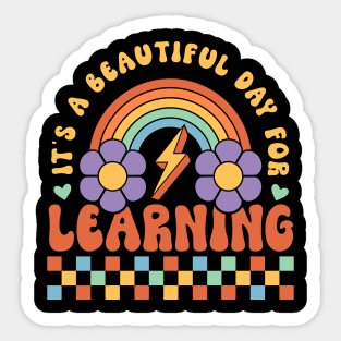 It's a Beautiful Day For Learning Retro groovy Sticker